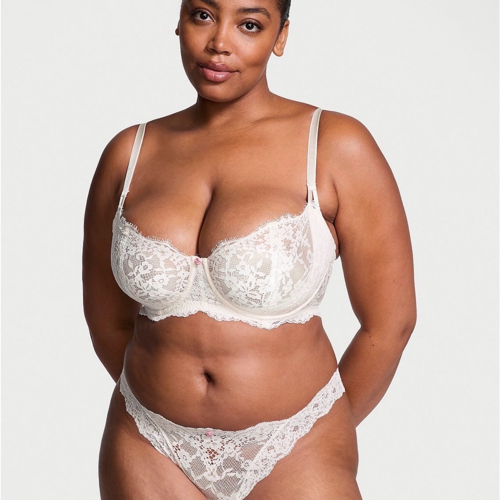 Victoria's Secret Wicked Unlined Lace Bra Coconut White 42D - Picture 4 of 5